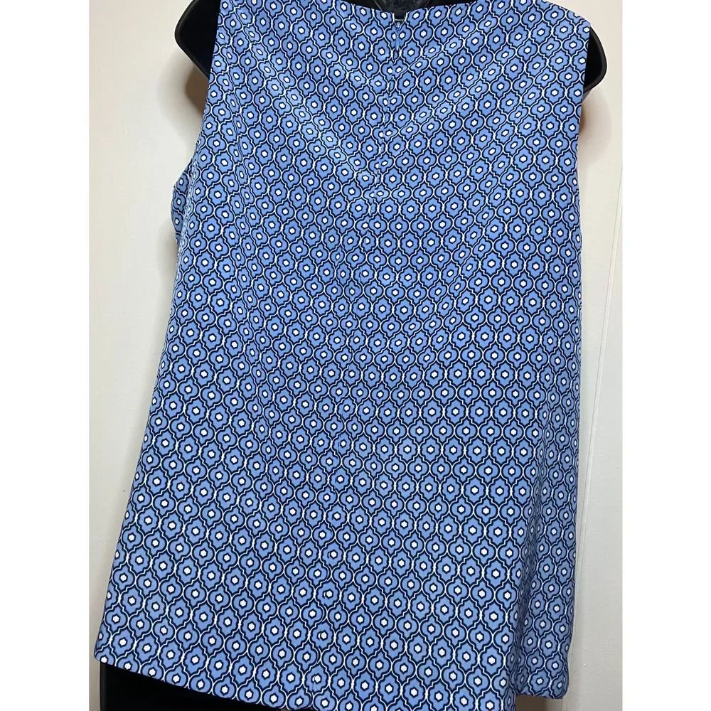 Dana Buchman Blue and Gold Accented Blouse Size Large - Picture 3 of 4